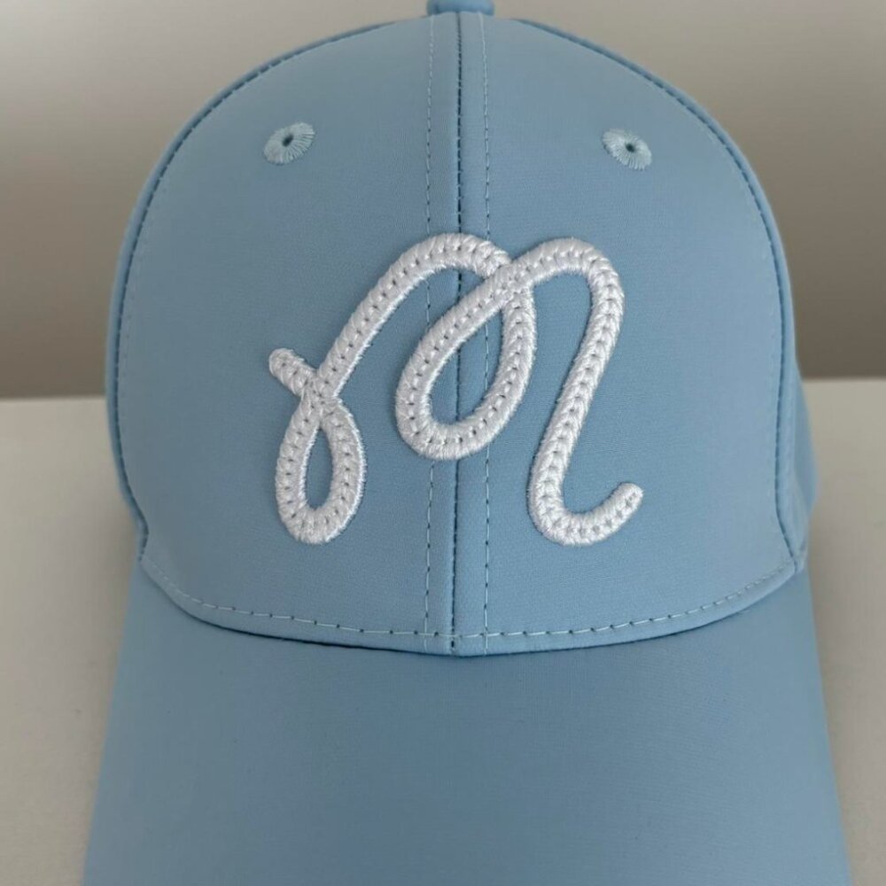 Malbon Golf Hat w/ Buckets Ball Marker Sky Blue/White SHIPS FROM USA